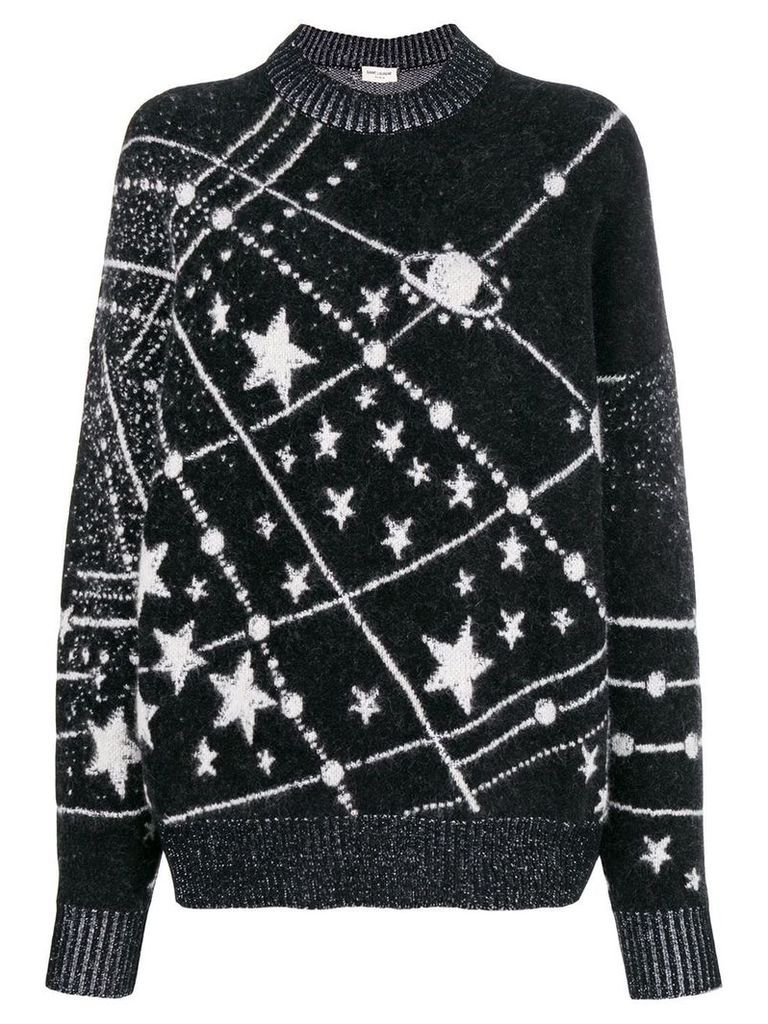 Saint Laurent lurex constellation sweater - Black