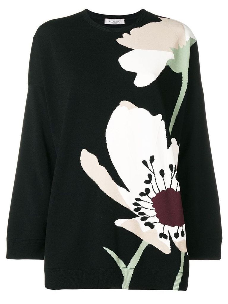 Valentino floral intarsia jumper - Black