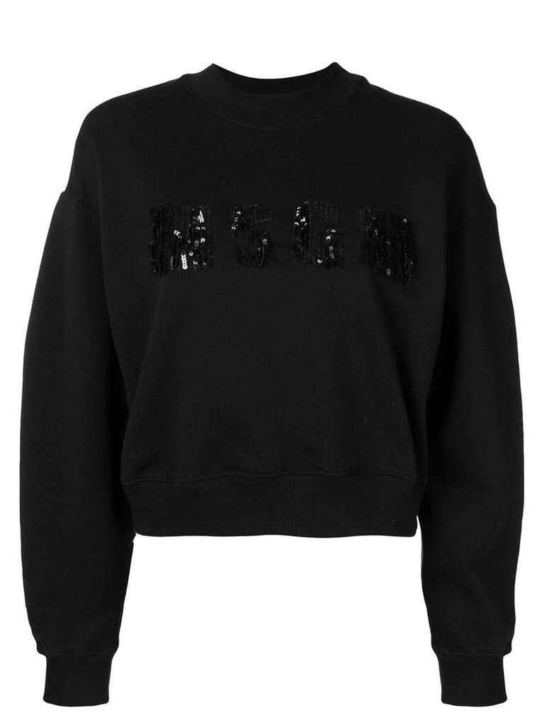 MSGM sequined logo sweatshirt - Black