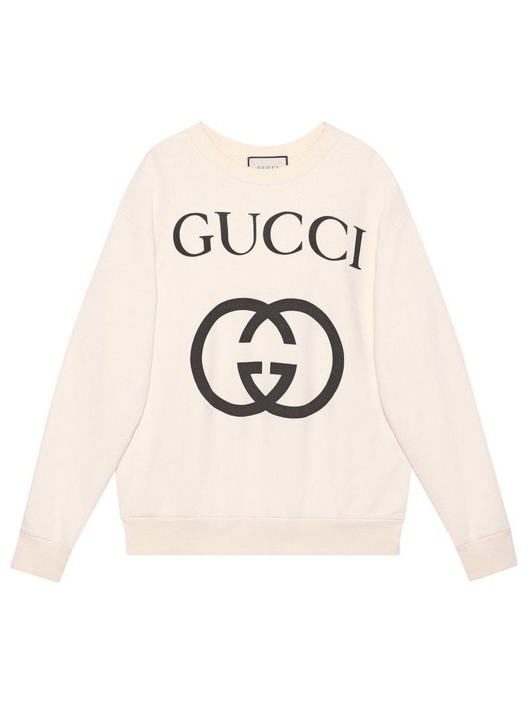 Gucci Oversize sweatshirt with Interlocking G - White