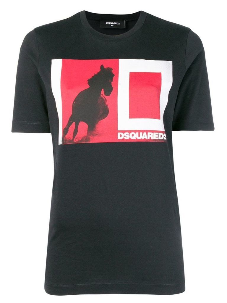 Dsquared2 colour-block logo T-shirt - Black