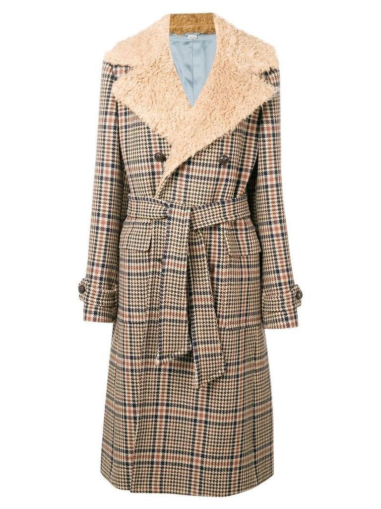 Gucci midi buttoned coat - Brown