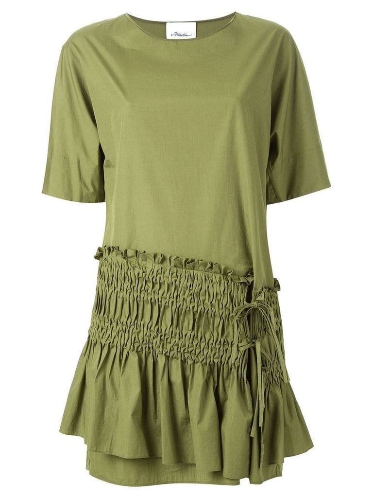 3.1 Phillip Lim ruched panel shift dress - Green