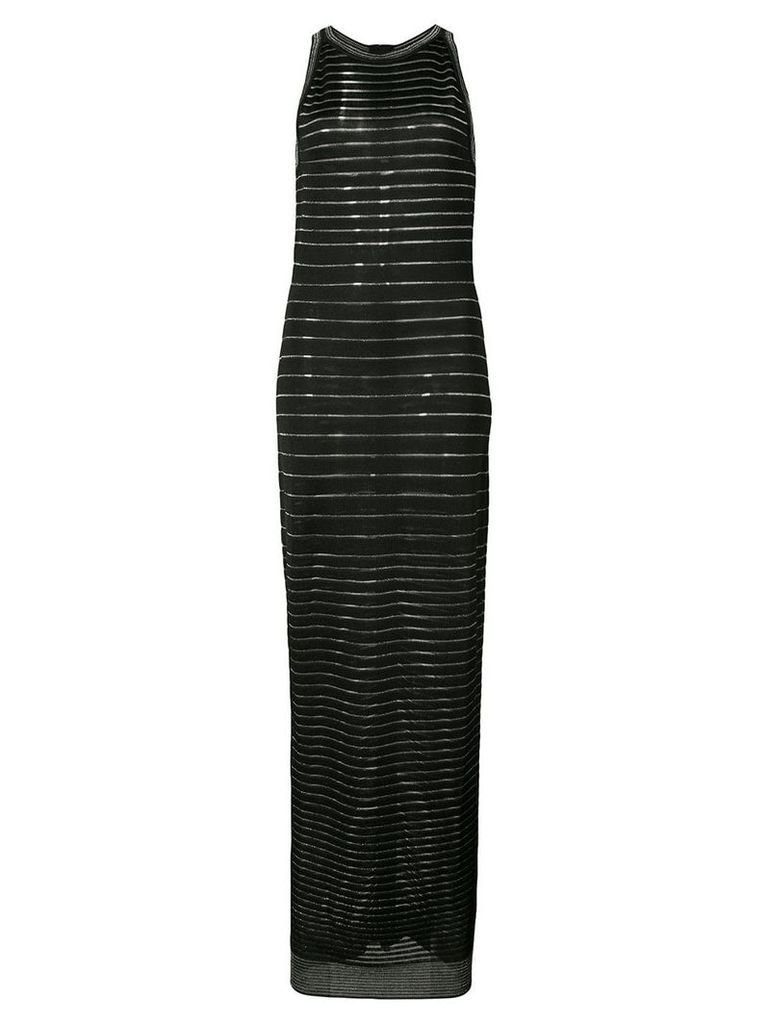 Balmain metallic stripe maxi dress - Black