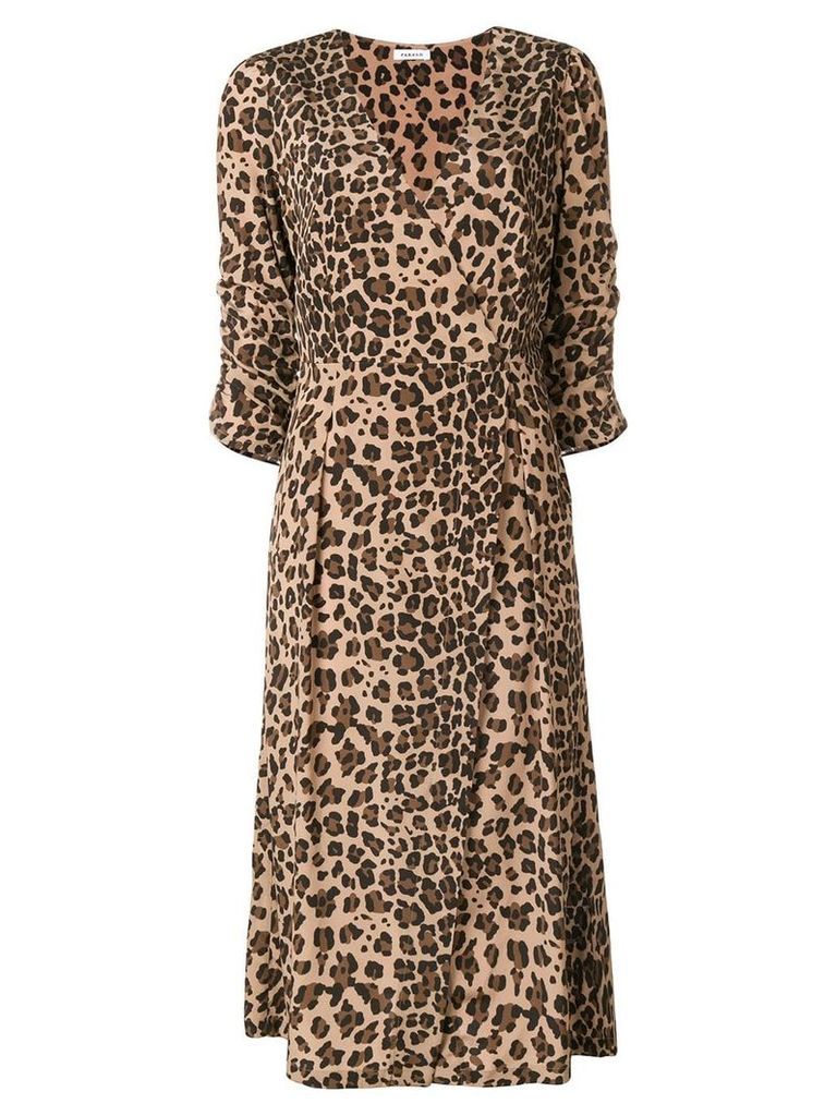 P.A.R.O.S.H. leopard print wrap dress - Brown
