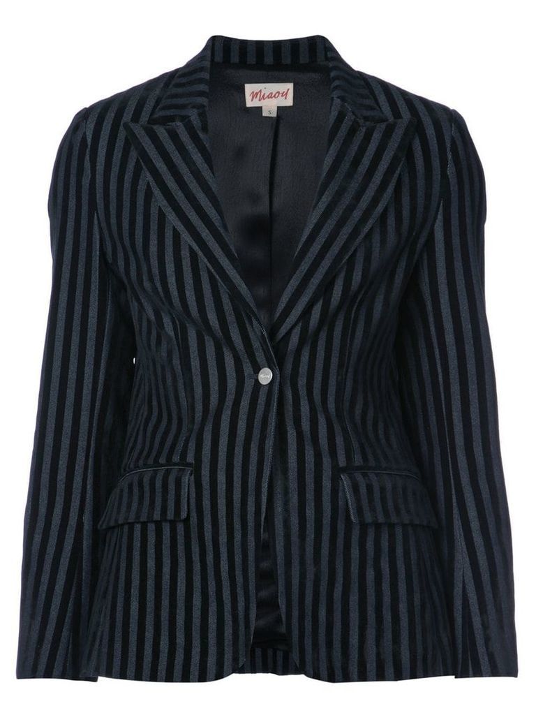 Miaou striped velvet blazer - Black