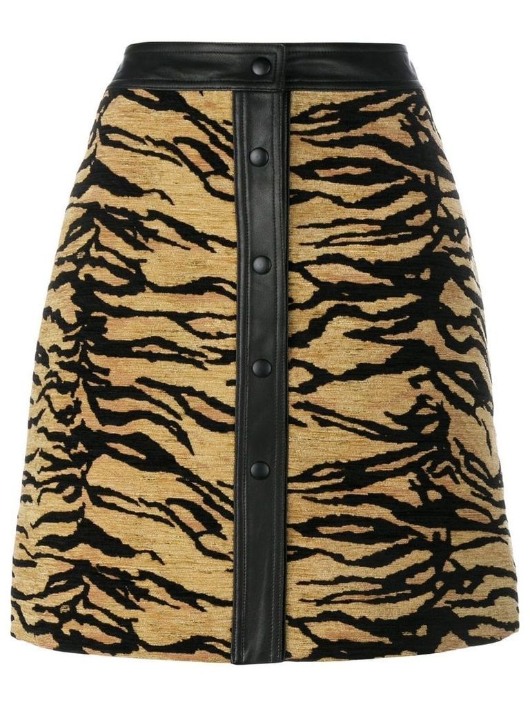 Adam Lippes tiger print skirt - Brown