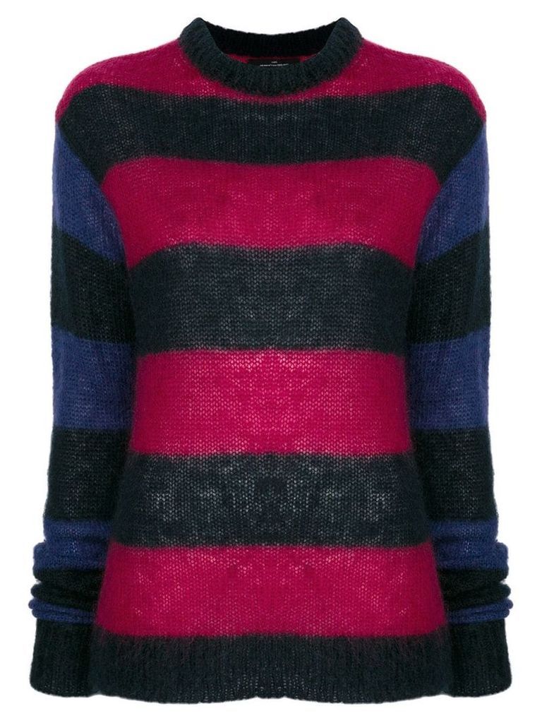 Rokh elongated sleeves striped jumper - Blue