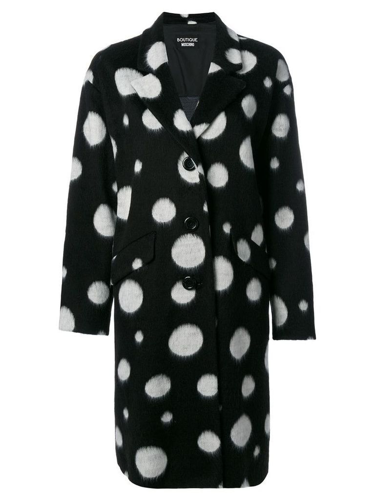 Boutique Moschino oversized spotted coat - Black