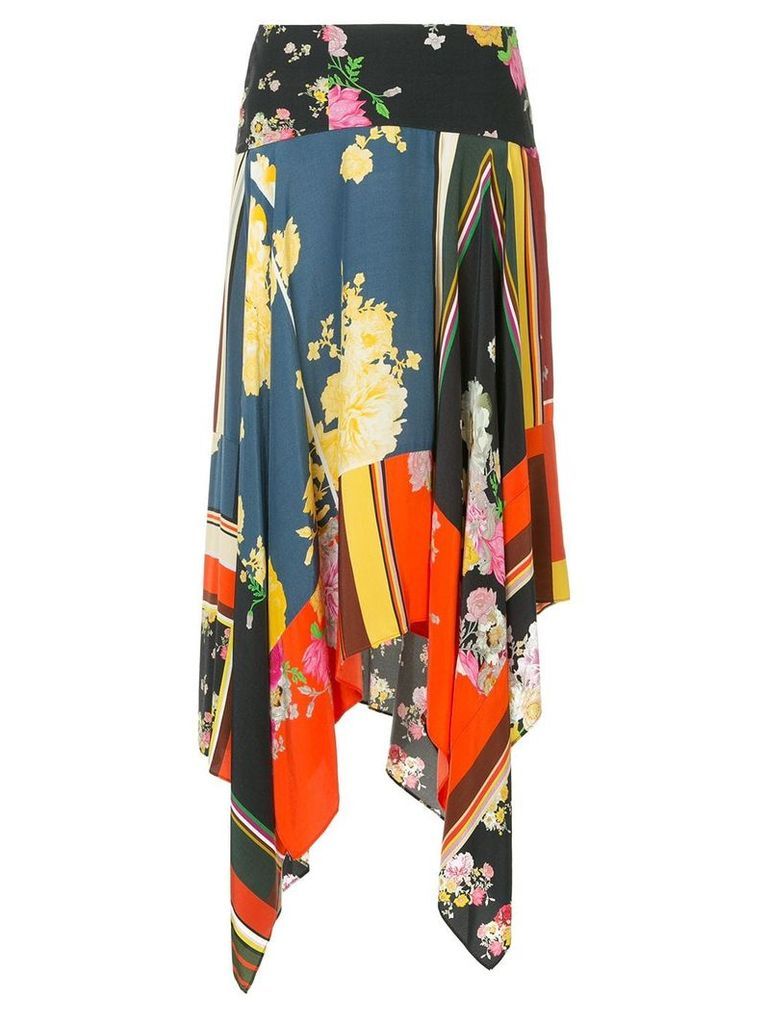 Preen Line multi-print asymmetric skirt - Multicolour