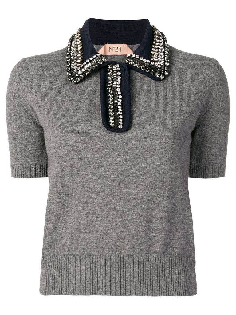 Nº21 knitted polo shirt - Grey