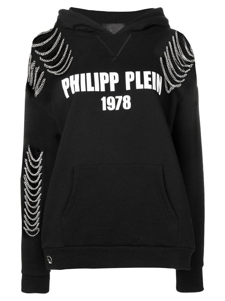 Philipp Plein lettering logo hoodie - Black
