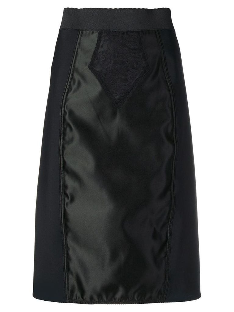 Dolce & Gabbana satin-panelled skirt - Black