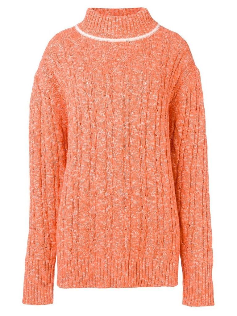 Cashmere In Love cable knit sweater - ORANGE