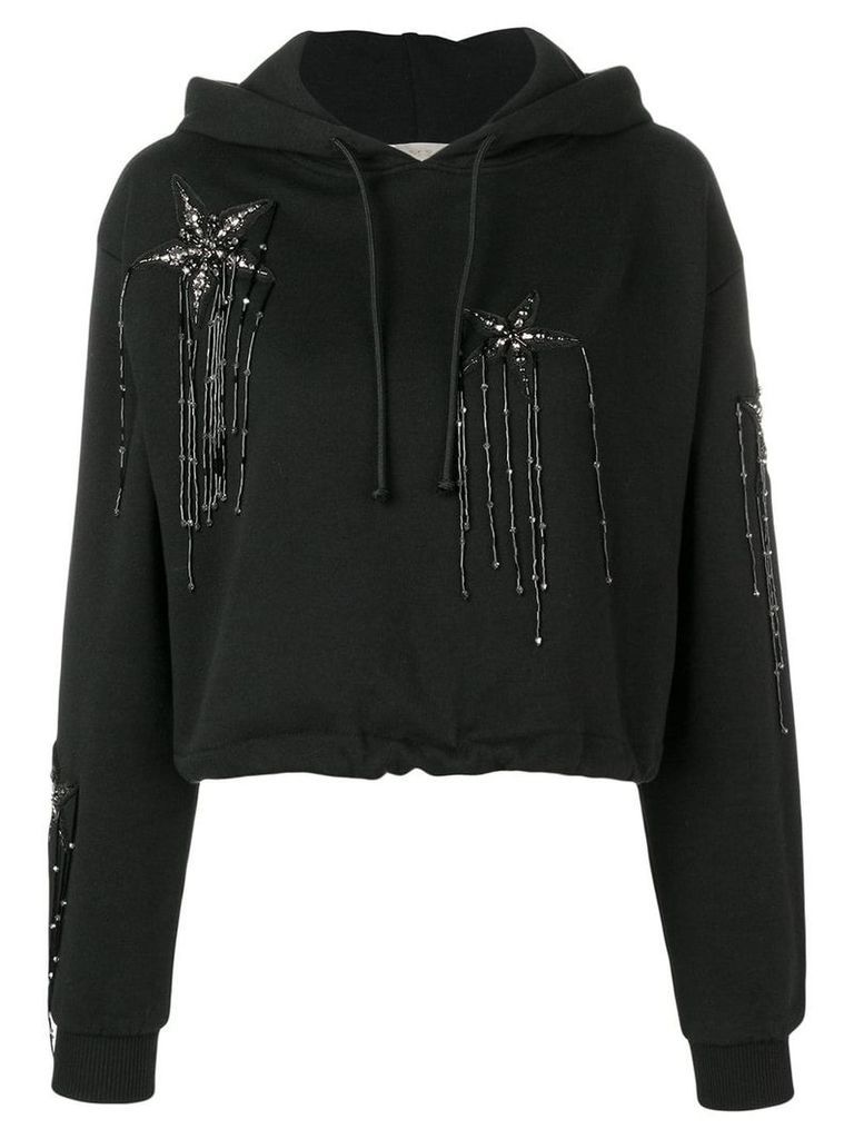 Amen star detailed hoodie - Black