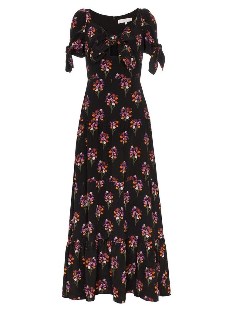 Borgo De Nor ophelia floral print silk dress - Black