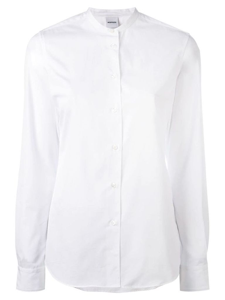 Aspesi collarless shirt - White