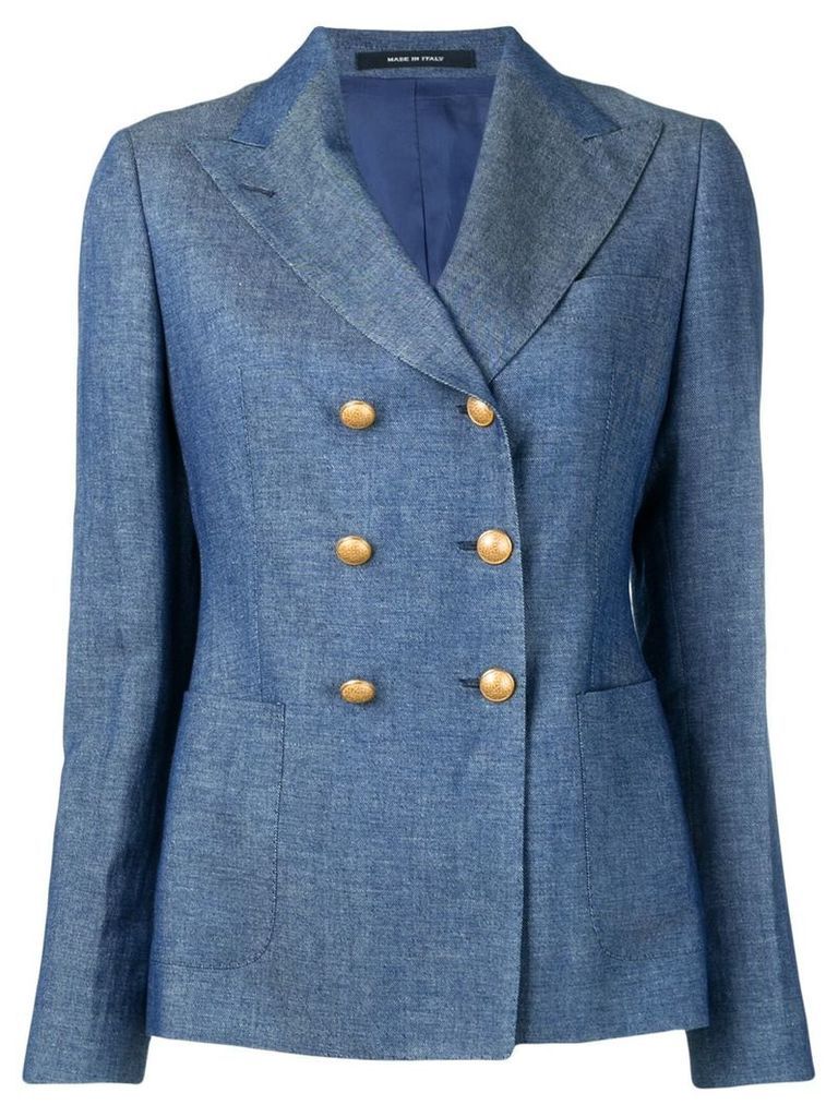 Tagliatore double breasted blazer jacket - Blue