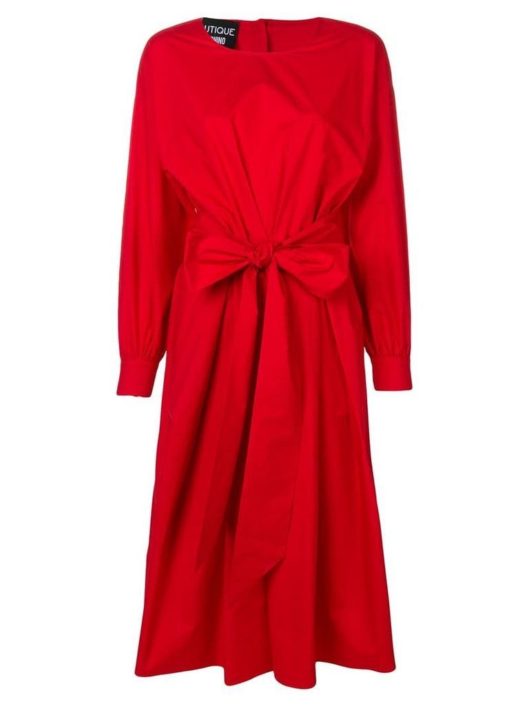 Boutique Moschino belted midi dress - Red