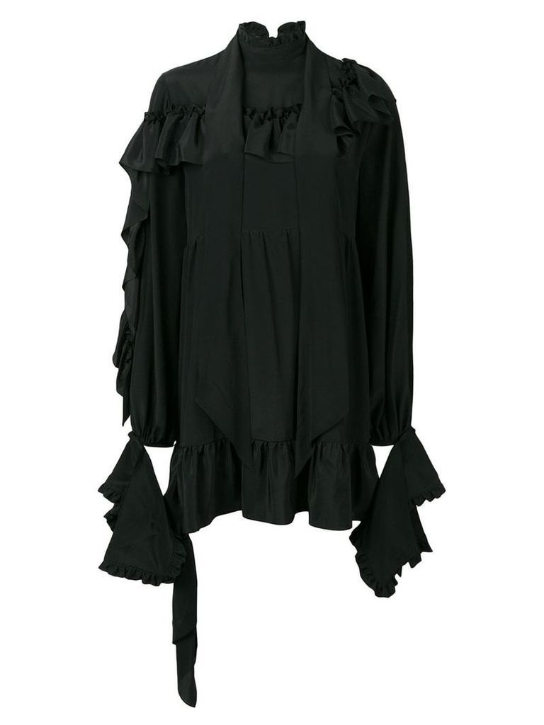 Rokh ruffle trim dress - Black