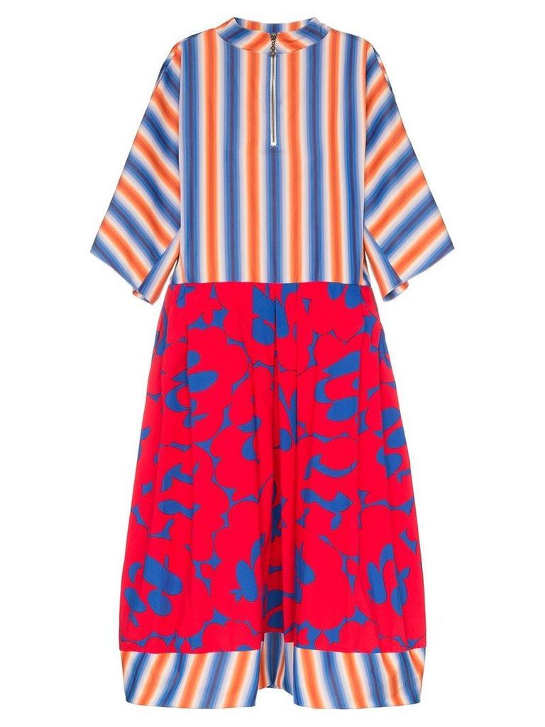 Marni stripe floral print cotton dress - Y5408
