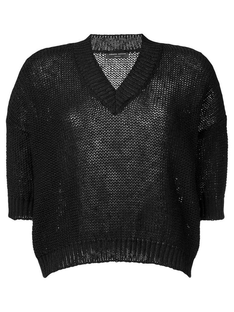 Roberto Collina shortsleeved knit top - Black