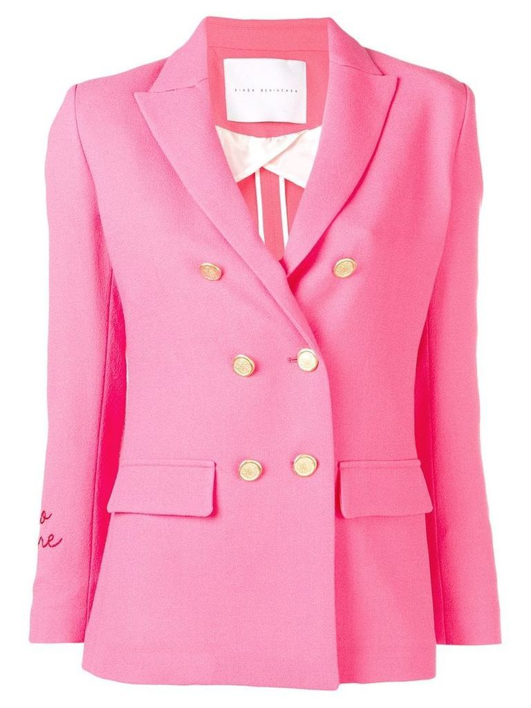 Giada Benincasa Amore embroidered cuff blazer - Pink