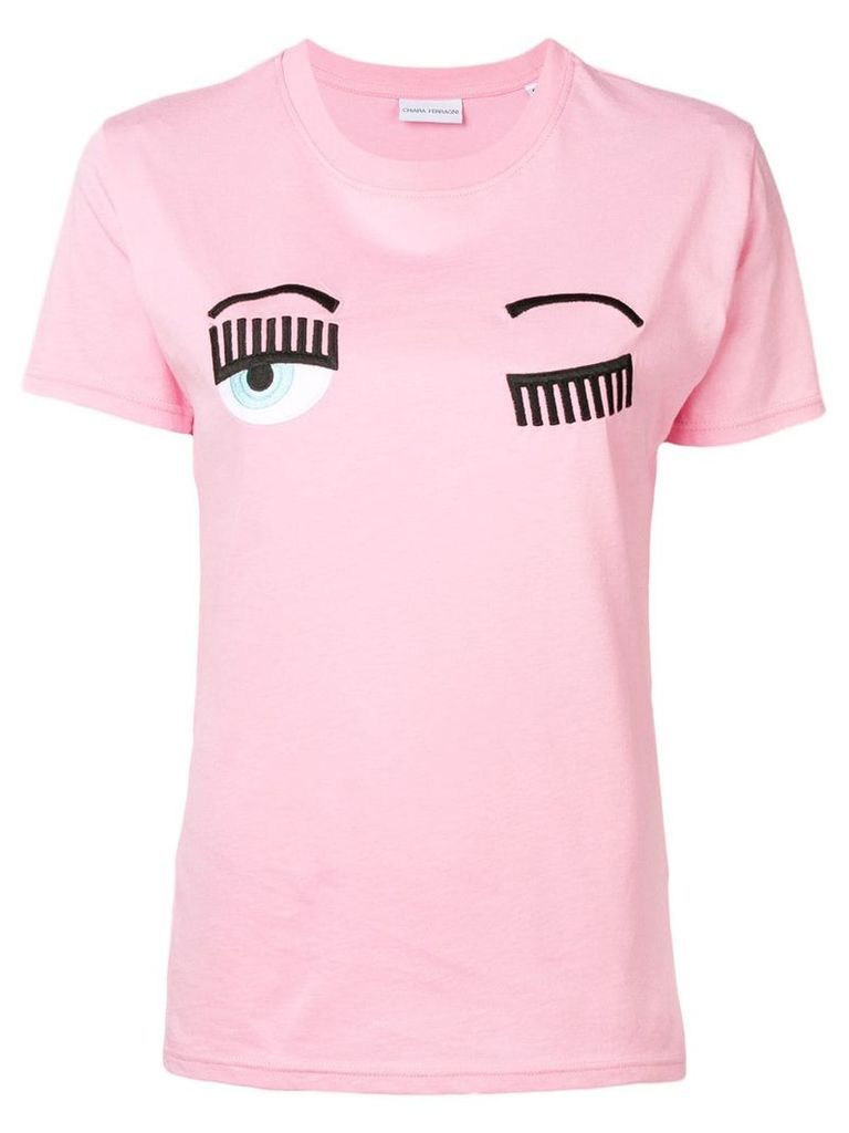 Chiara Ferragni embroidered winking eye T-shirt - PINK