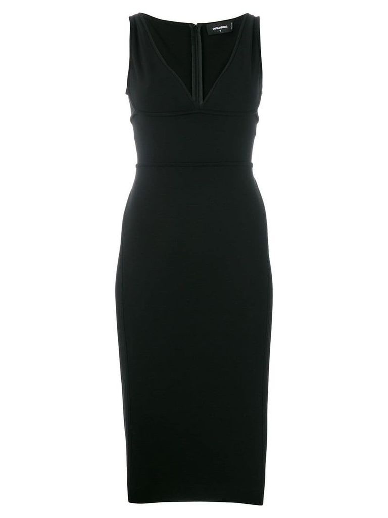Dsquared2 fitted plunge dress - Black