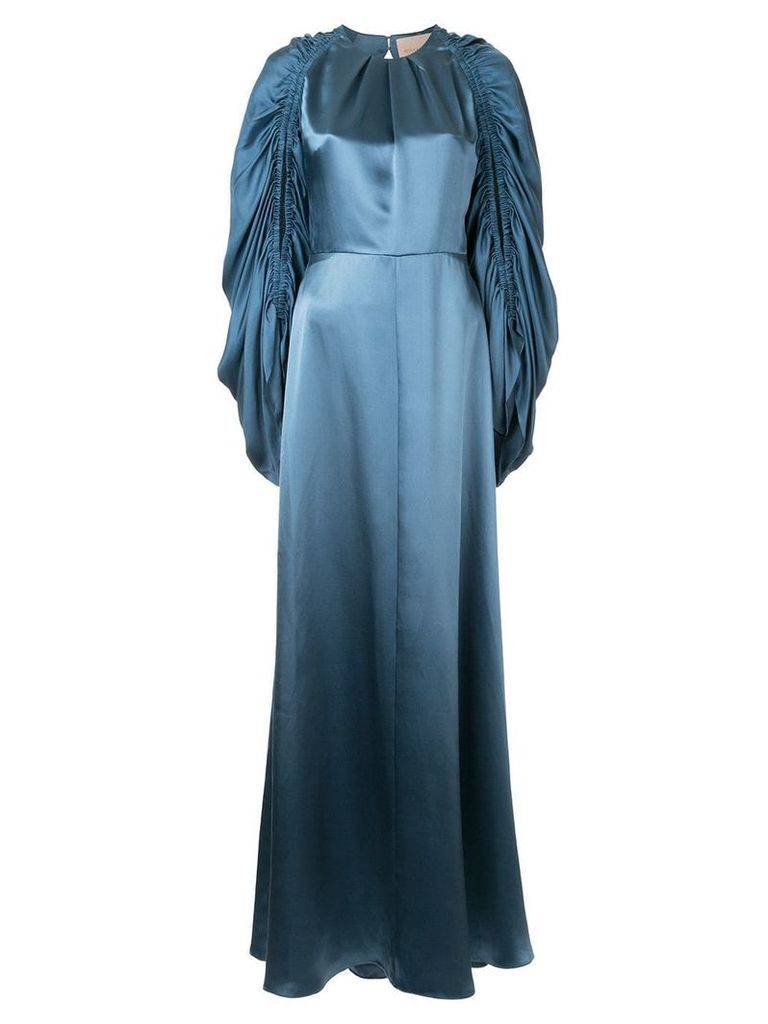 Roksanda ruchéd sleeve evening dress - Blue