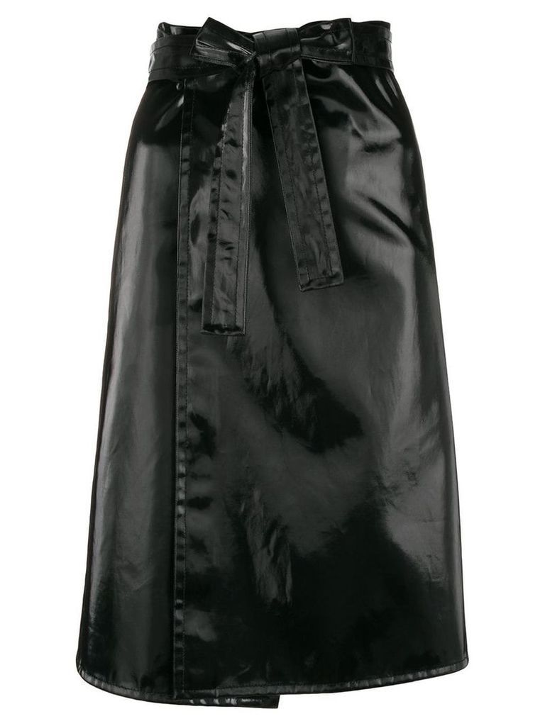 Helmut Lang patent belted skirt - Black