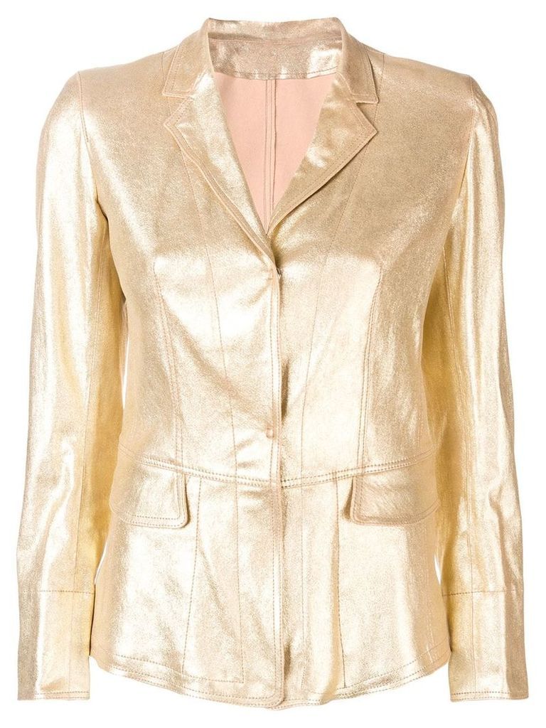 Sylvie Schimmel metallic leather jacket - GOLD