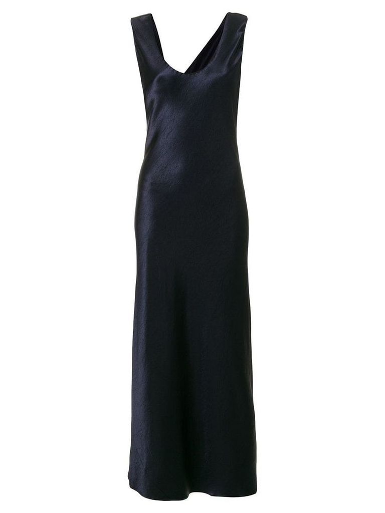 Theory fitted flared maxi dress - Blue