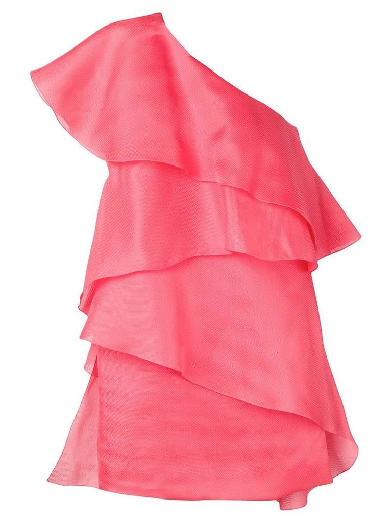 LANVIN one-shoulder draped wrap dress - PINK