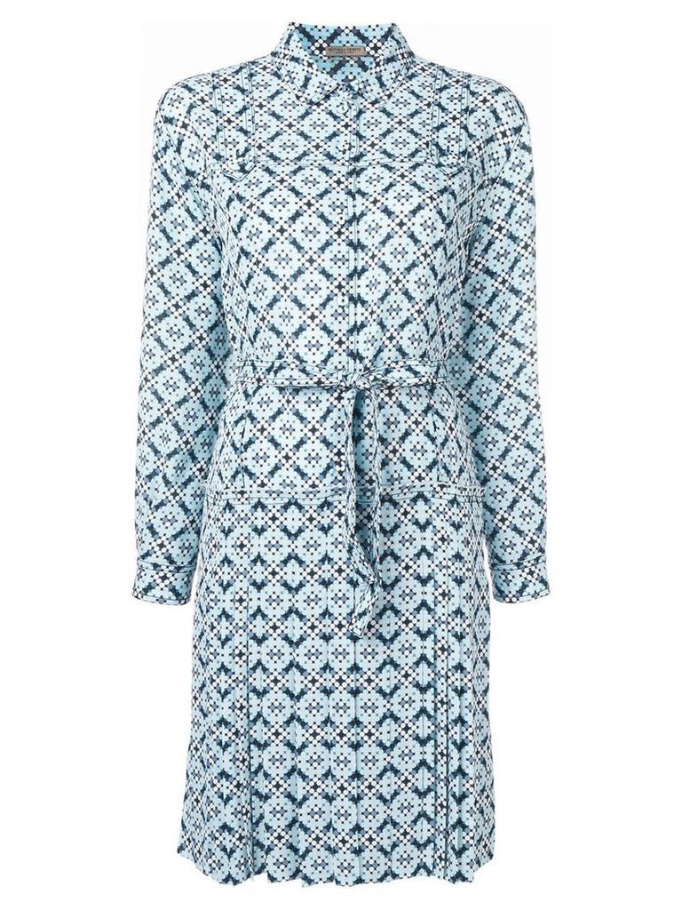 Bottega Veneta geometric print shirt dress - Blue
