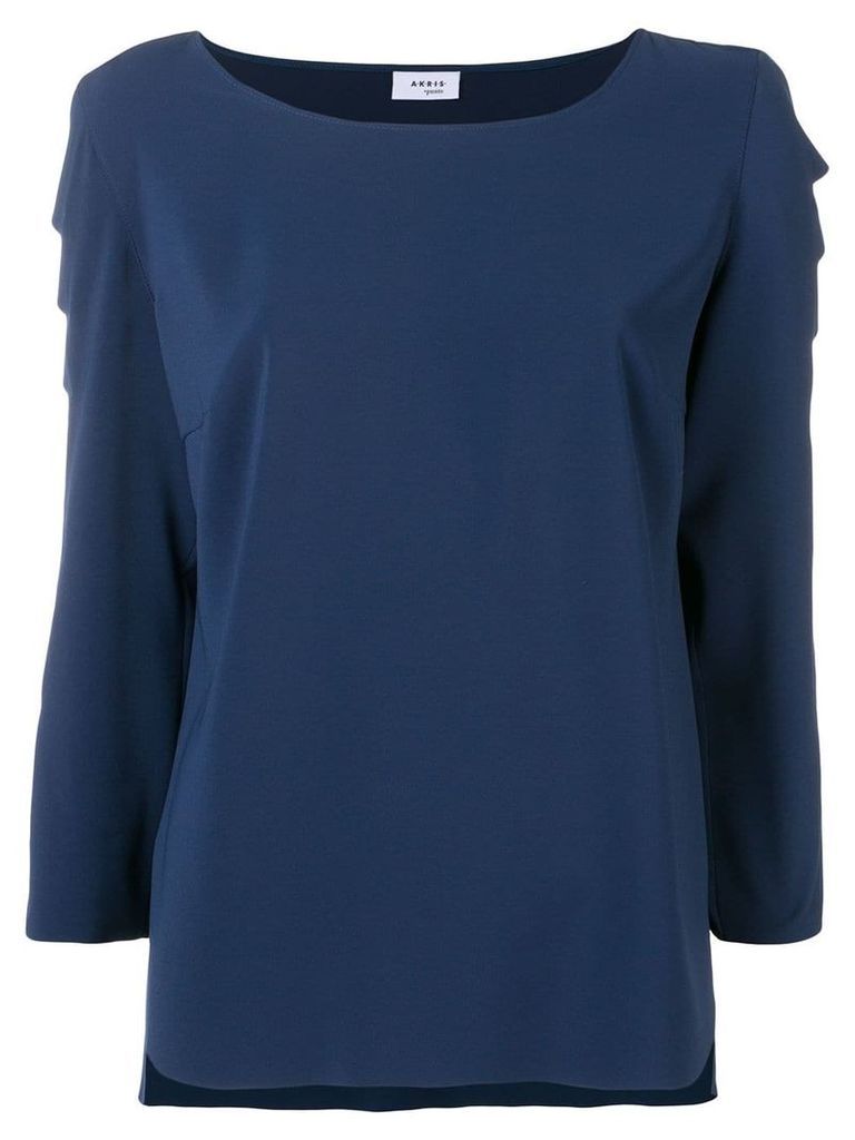 Akris Punto scalloped sleeve blouse - Blue