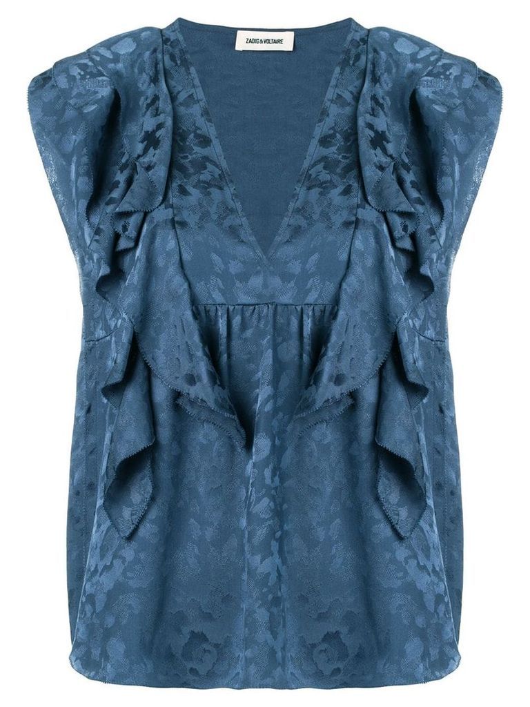Zadig & Voltaire ruffle-trimmed top - Blue