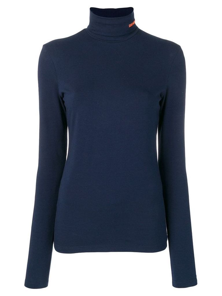 Calvin Klein 205W39nyc logo embroidered turtleneck sweatshirt - Blue