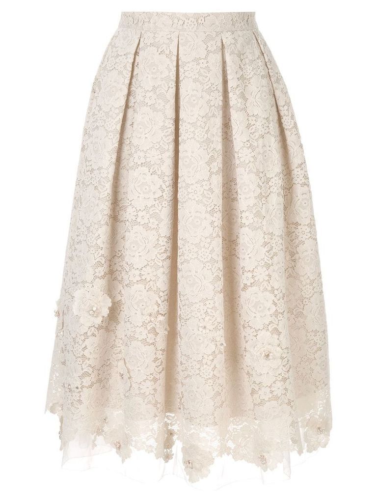 Onefifteen pleated lace skirt - White