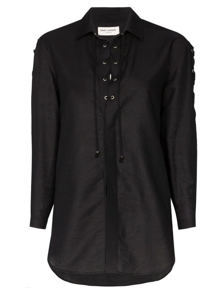 Saint Laurent lace-up shirt - Black