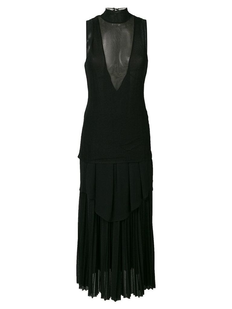 Proenza Schouler sheer panel long shift dress - Black