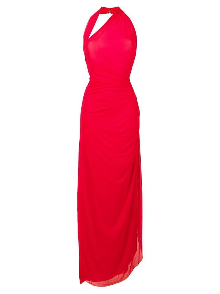 Alexander McQueen ruched design evening dress - Red