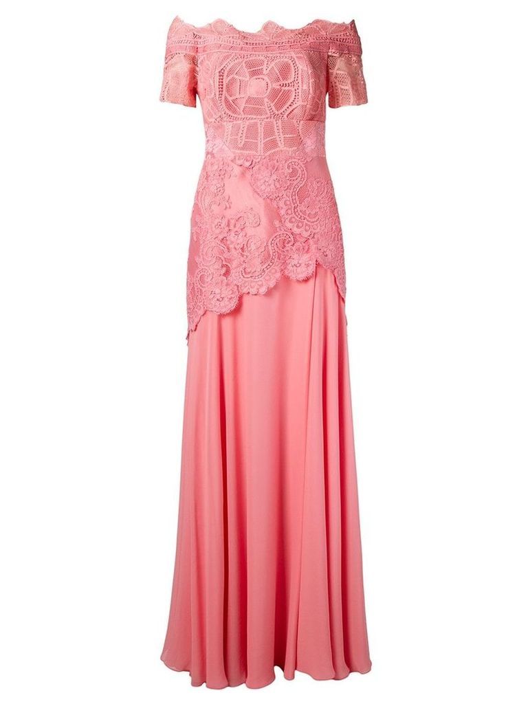 Martha Medeiros off the shoulder lace Patricia gown - PINK