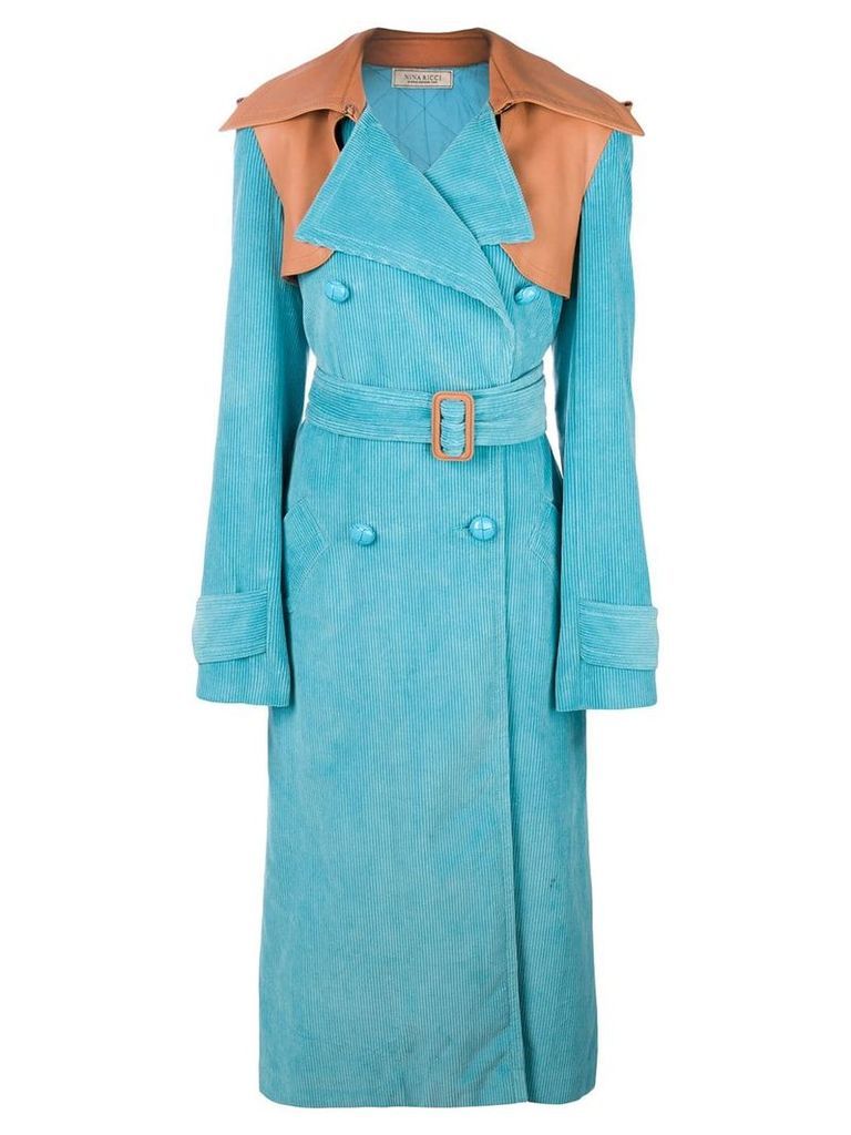 Nina Ricci oversized trench coat - Blue