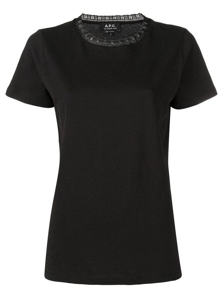 A.P.C. lace neck T-shirt - Black
