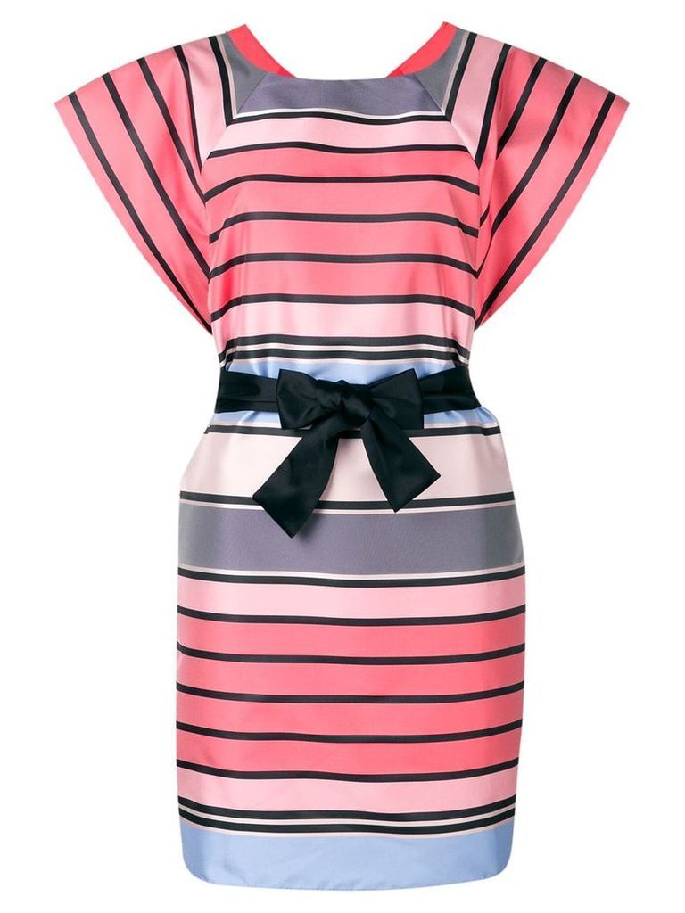 Emporio Armani striped belted dress - PINK
