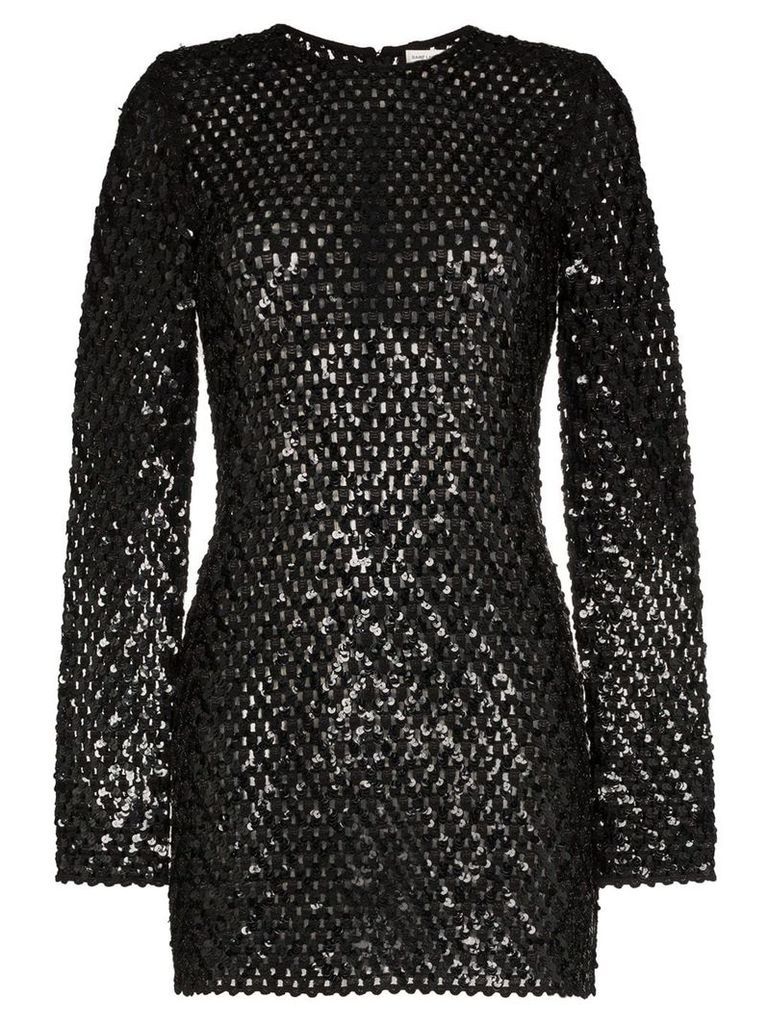 Saint Laurent sequin embellished knitted mini dress - Black