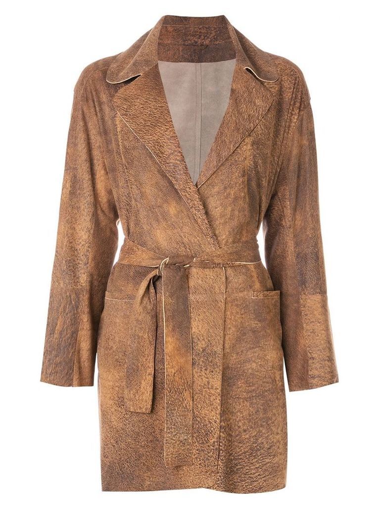 Sylvie Schimmel belted wrap coat - Brown