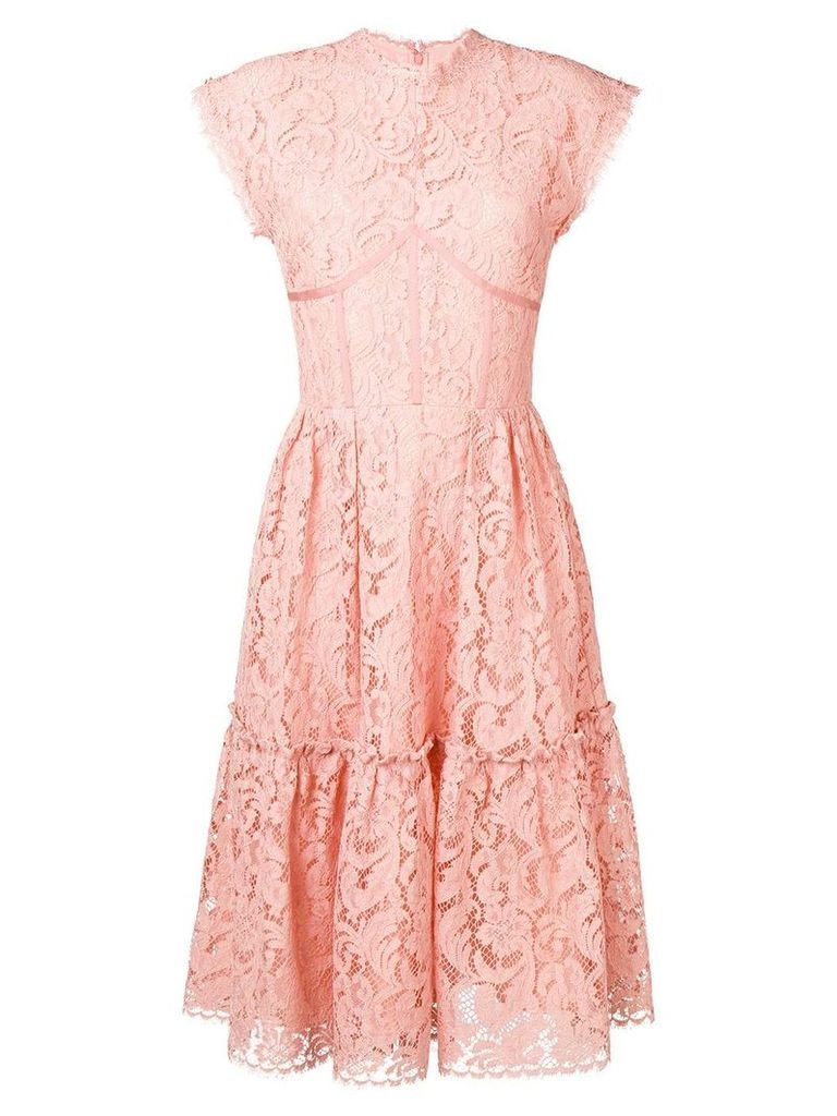 Sophia Kah lace flared dress - Pink