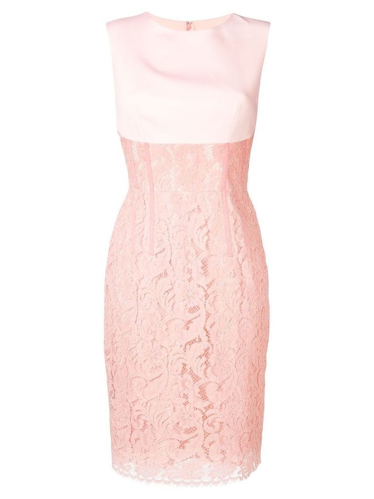 Sophia Kah panelled lace dress - PINK